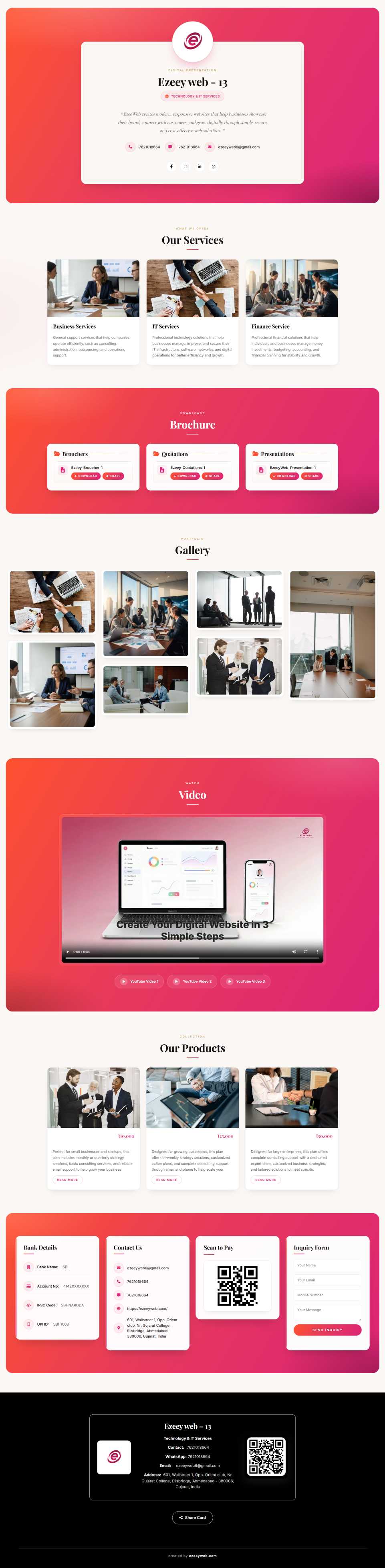EzeeyWeb colorful template preview