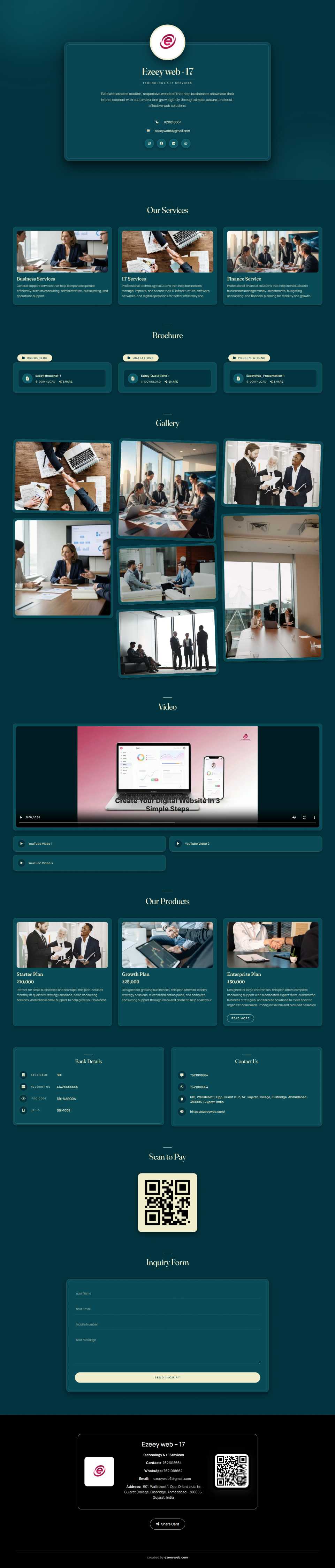 EzeeyWeb business template preview